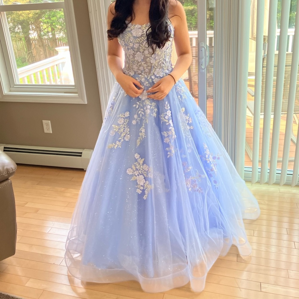 periwinkle prom dress